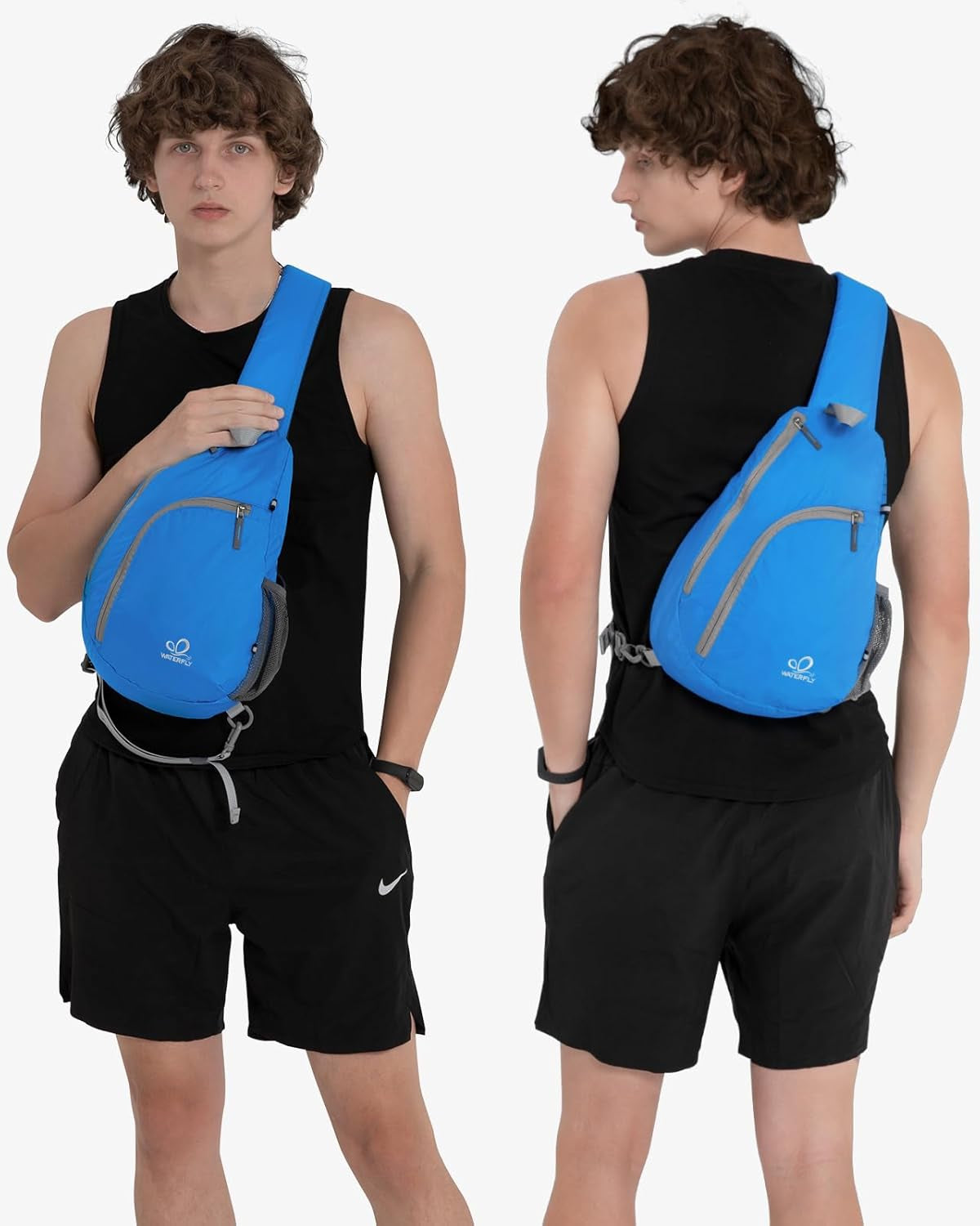 Crossbody Sling Bag Small Water Resistant Backpack Lightweight Shoulder Chest Daypack for Men Women Hiking Travel