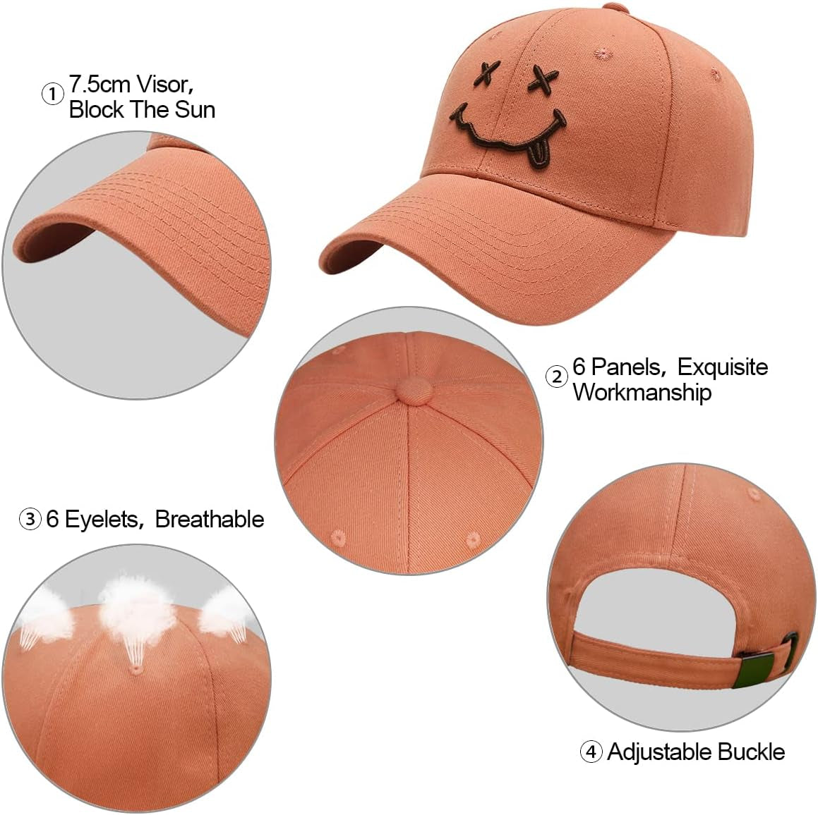 Baseball Cap with Embroidered,Plain Hats Unisex Adjustable Cotton 6 Panel Vintage Trucker Hat Peak Cap Golf Running Hat Outdoor Cap