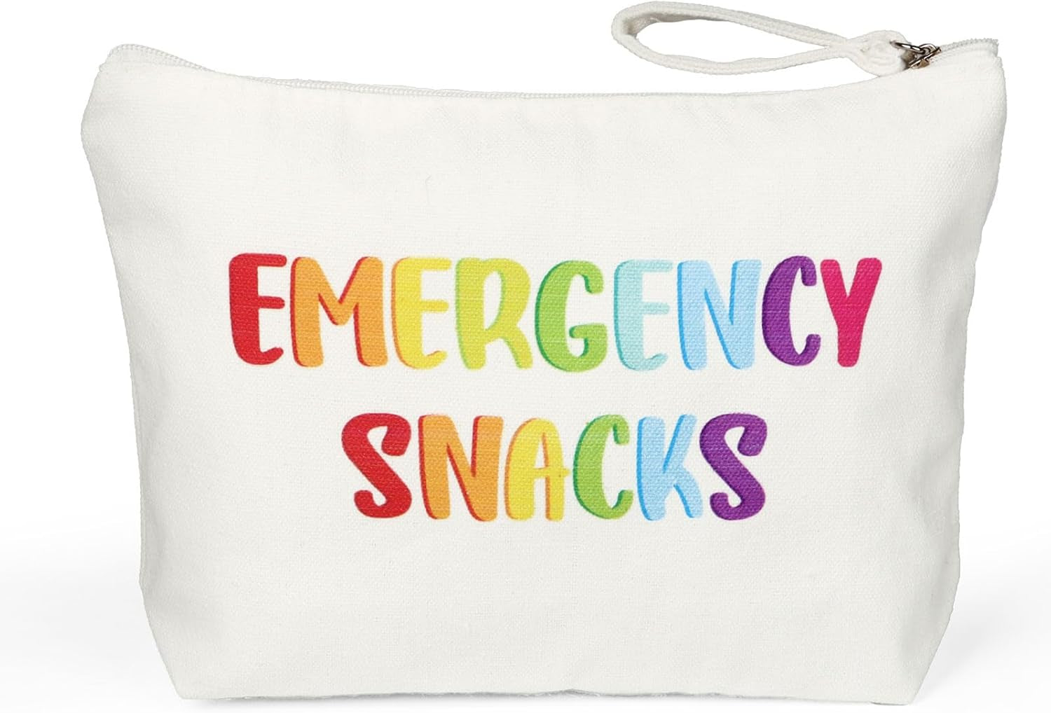 Canvas Zipper Pouch Bags Snacks Bags Cosmetic Bags Makeup Bag Toiletry Bag for Women, Travel, Beach (White)