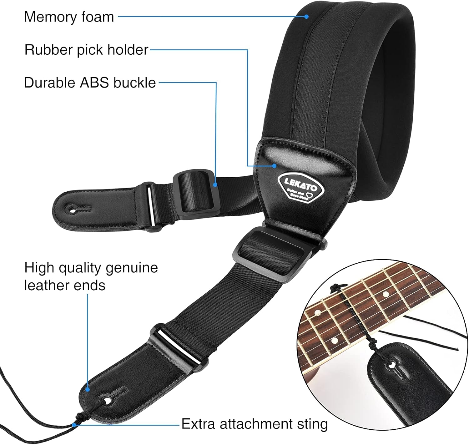 Bass Guitar Strap for Electric Guitar & Bass