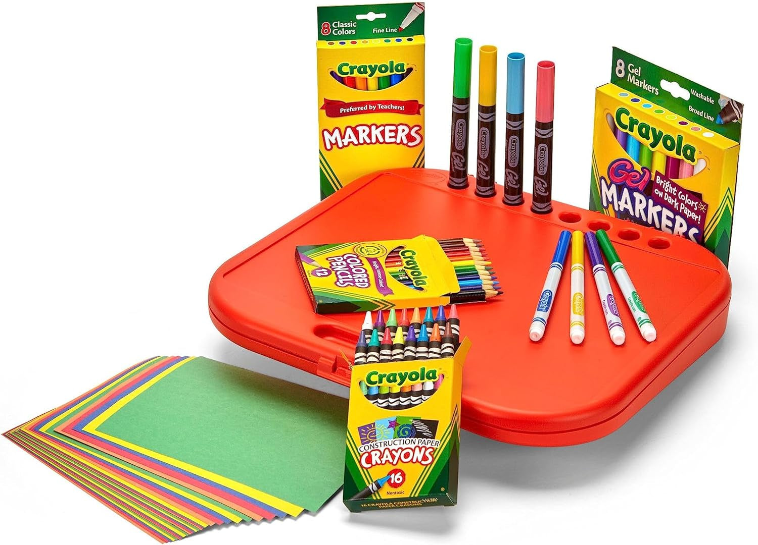 Create 'N Carry Art Set (75Pcs), 2-In-1 Lap Desk & Carrying Case, Art Kit for Kids Crafts, Drawing & Coloring Supplies, Easter Gifts for Kids