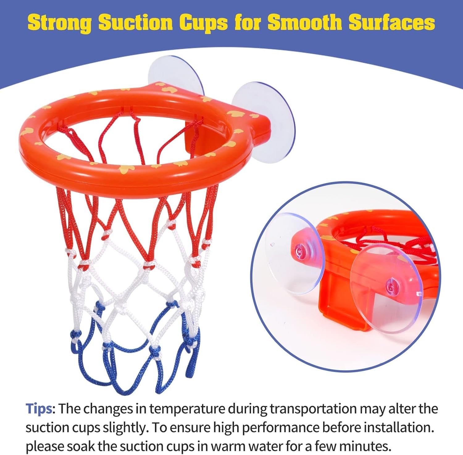 Bath Toys - Bathtub Basketball Hoop for Kids Toddlers,Bath Toys Shower Toys for Kids Ages 4-8,Suction Cup Basketball Hoop & 4 Soft Balls Set for Boys Girls
