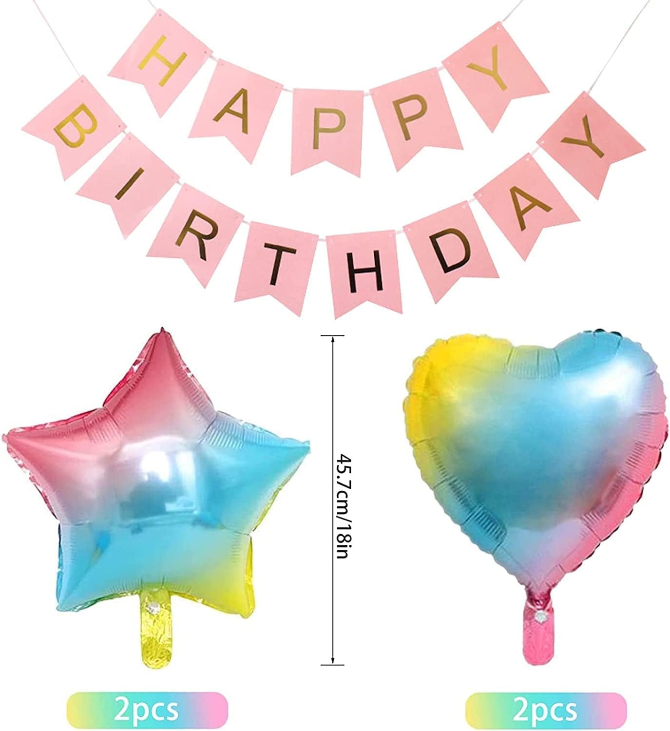 Baby Girl 11Th Birthday Decor Gradient Color Age 11 Balloons with Happy Banner for Showers Eleventh Party Supplies Girls Boys (11St-Birthday), Medium (BL-248)