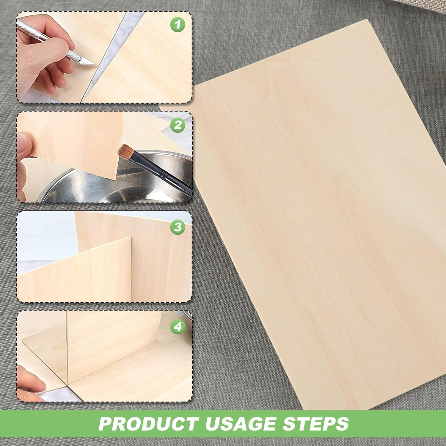 Basswood Sheets 200X100X1.5Mm Thin Plywood Sheets Craft Wood Boards 10 Pcs Unfinished Wood Sheet for Crafts Model Making DIY