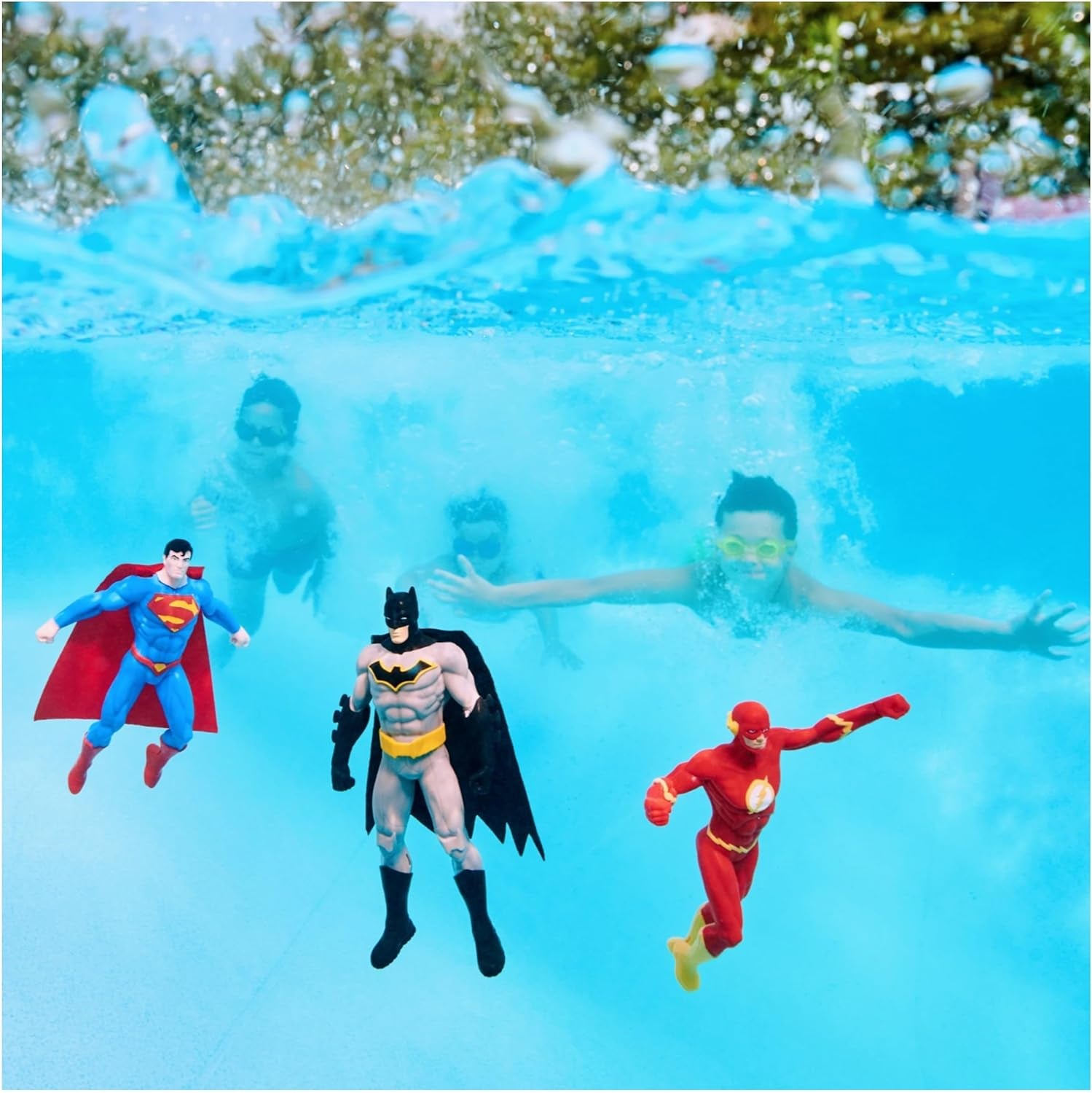 DC Dive Characters 3-Pack, Swimming Pool Accessories & Kids Pool Toys, DC Party Supplies & Water Toys for Kids Aged 5 & Up