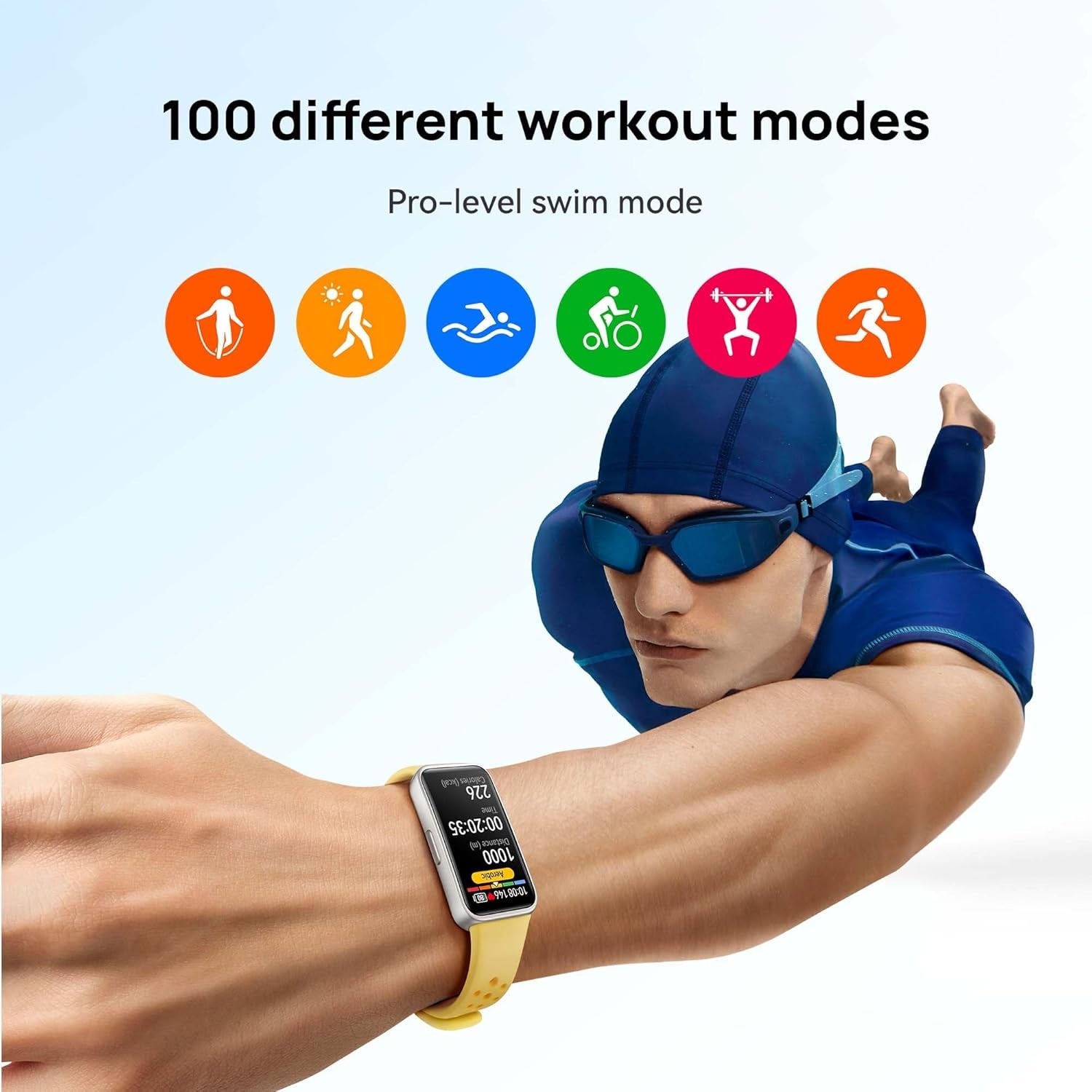 Band 9,Bluetooth, Ios & Android,Up to 14 Days Battery Life, Comfortable Wear, Trusleep 4.0, Scientific Sleep Tracking, 100 Training Modes,Smartband,Charm Pink Fluoroelastomer Strap