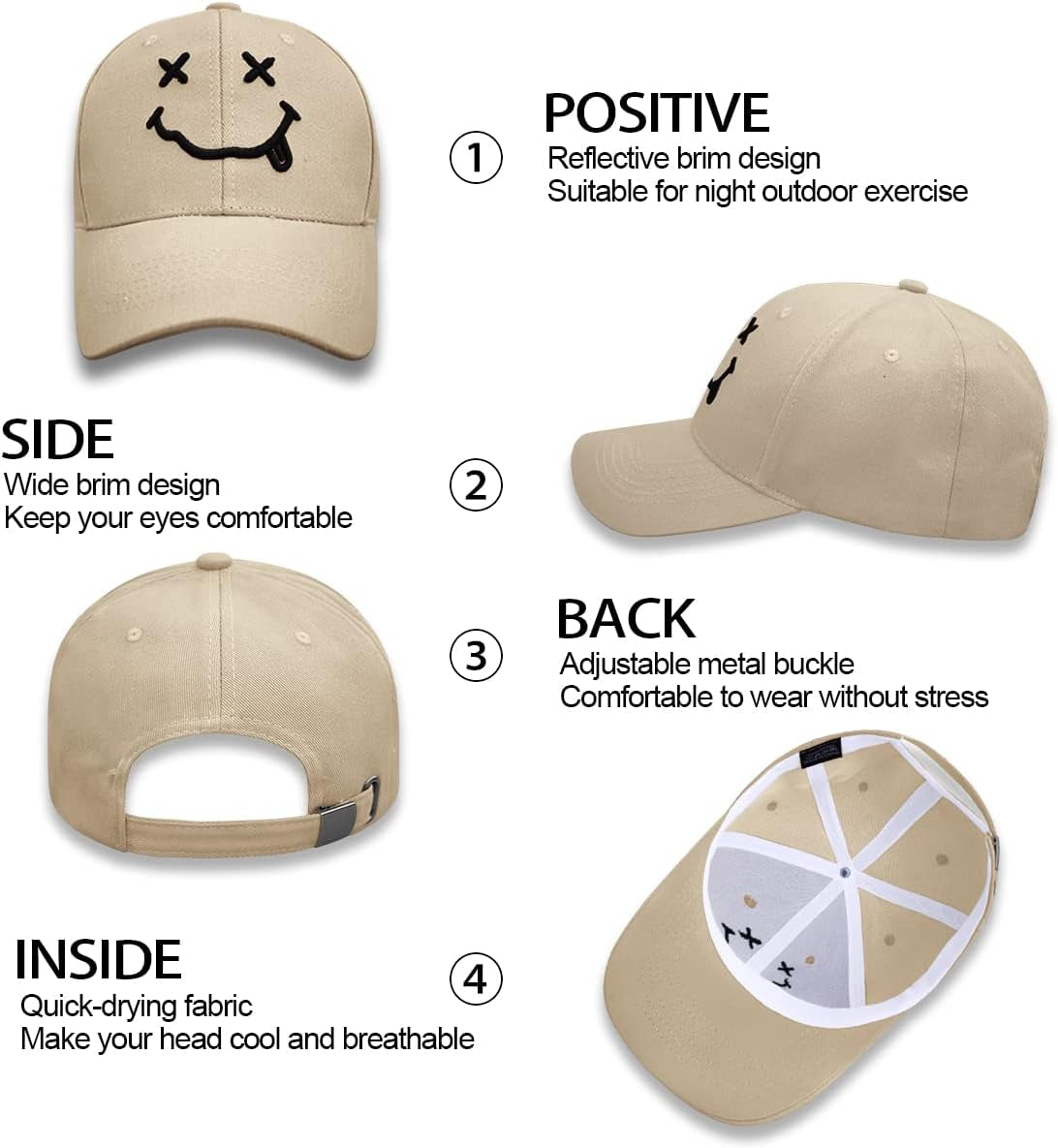 Baseball Cap with Embroidered,Plain Hats Unisex Adjustable Cotton 6 Panel Vintage Trucker Hat Peak Cap Golf Running Hat Outdoor Cap