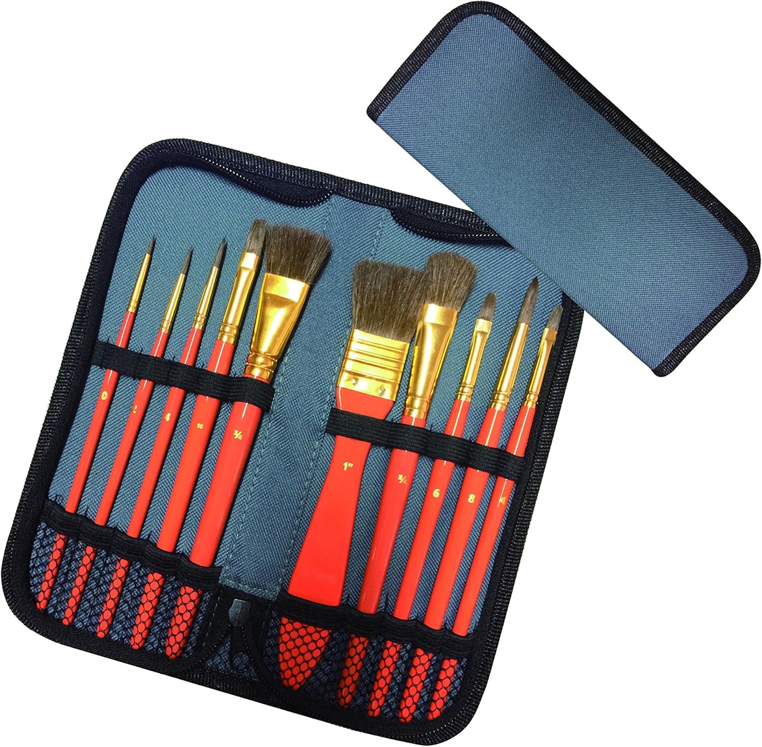Artist Paint Brush Set – 10 Pcs Professional Mixed Bristle Brushes in a Travel Case/Perfect for Watercolour Acrylic Gouache - Watercolour