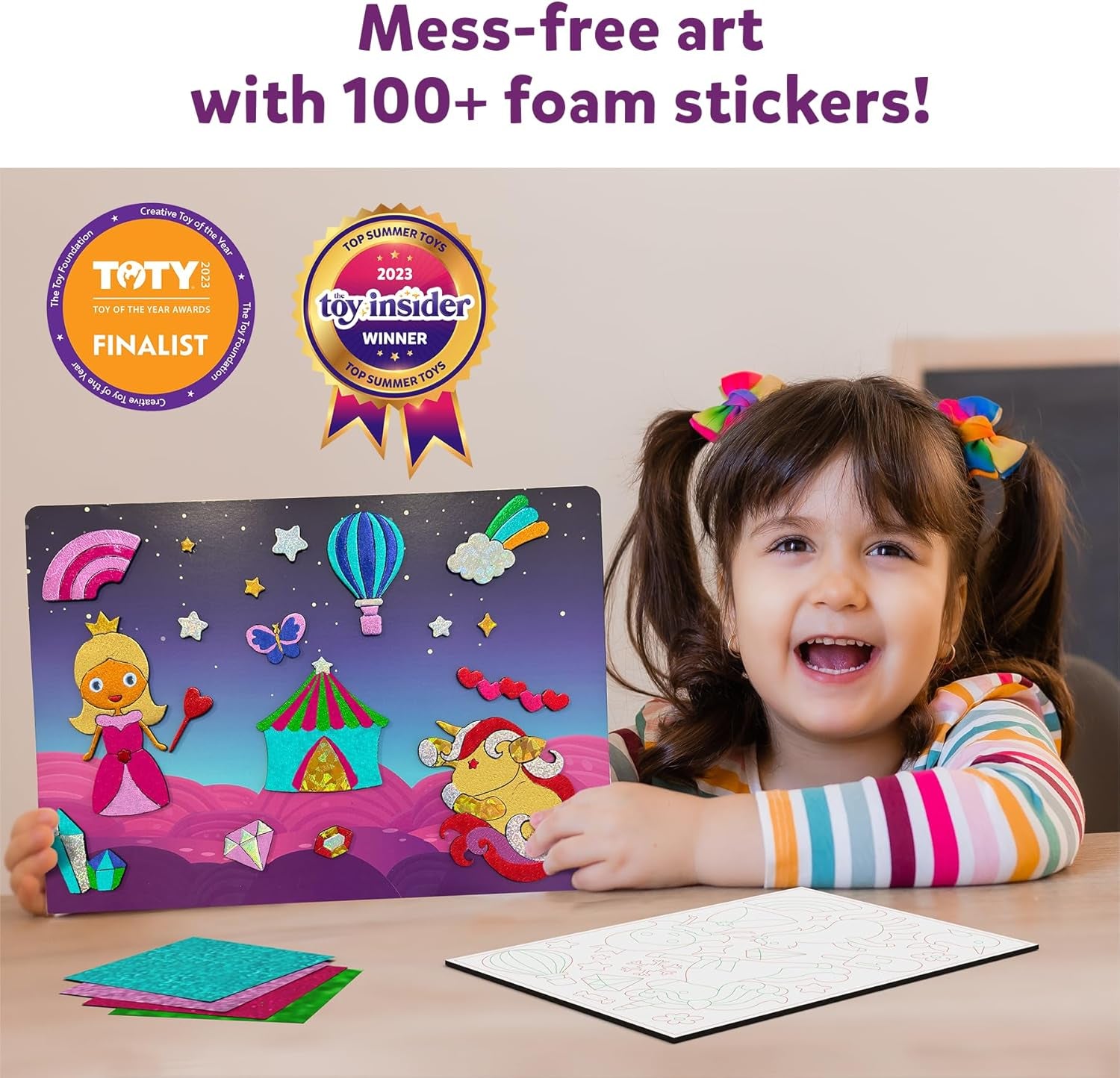 Art & Craft Activity - Foil Fun Unicorns & Princesses, No Mess Art for Kids, Craft Kits, DIY Creative Activity, Gifts for Girls & Boys Ages 4, 5, 6, 7, 8, 9, Travel Toys