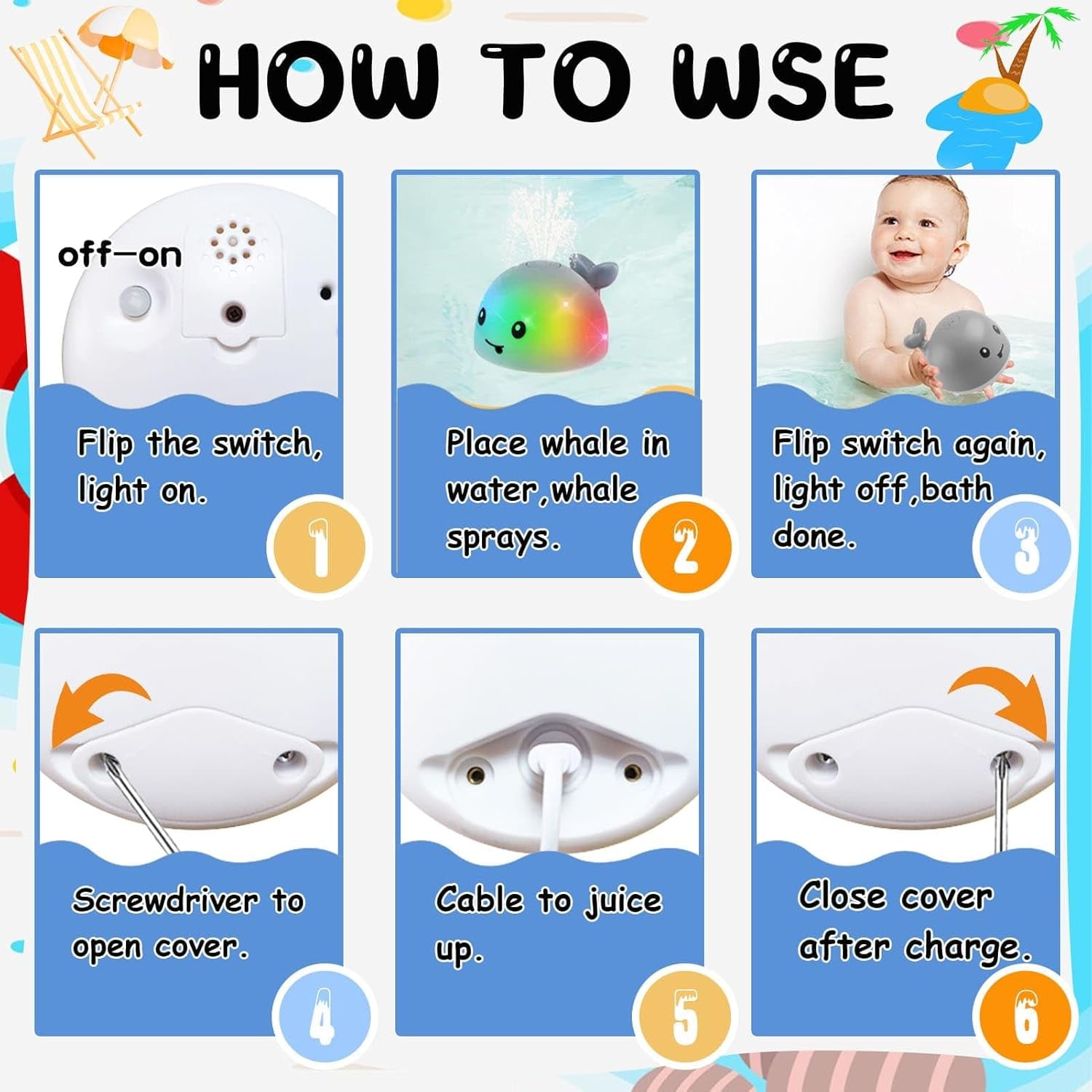 Bath Toys for Kids Ages 1-3 - Whale Bath Toy Sprinkler, Light up Bathtime Tub Pool Shower Water Toys for Toddlers, Baby Toys 6-12-18 Months, Best Gifts for 1St Birthday 1 2 3 Year Old Boys Girls Gifts