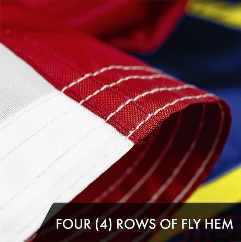 Combo Pack: USA American Flag 3X5 Ft Embroidered Stars & North Carolina State Flag 3X5 Ft Embroidered