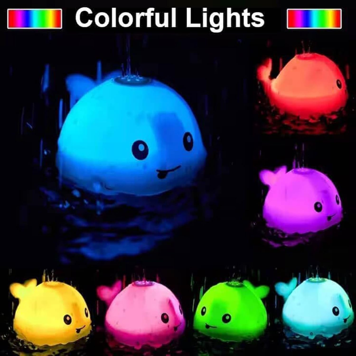 Bath Toys for Kids Ages 1-3 - Whale Bath Toy Sprinkler, Light up Bathtime Tub Pool Shower Water Toys for Toddlers, Baby Toys 6-12-18 Months, Best Gifts for 1St Birthday 1 2 3 Year Old Boys Girls Gifts