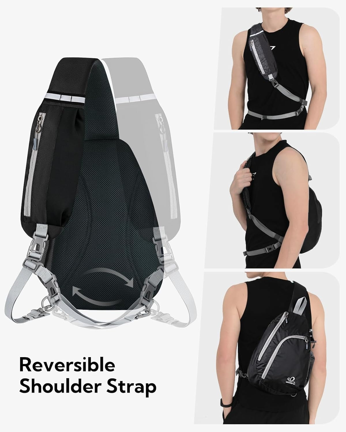 Crossbody Sling Bag Small Water Resistant Backpack Lightweight Shoulder Chest Daypack for Men Women Hiking Travel