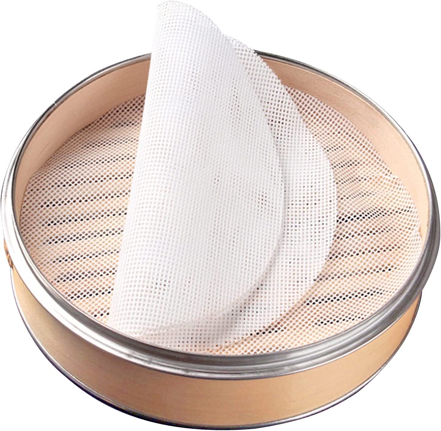 4Pcs 10 Inch Non Stick Silicone Steamer Liners Mesh Mat Pad Steamed Buns Dumplings Baking Pastry Dim Sum Mesh