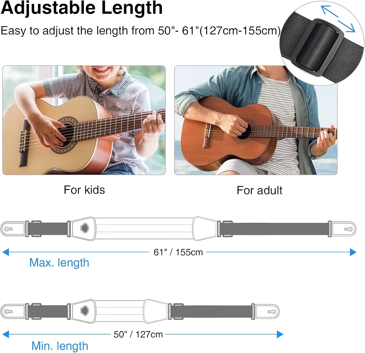 Bass Guitar Strap for Electric Guitar & Bass