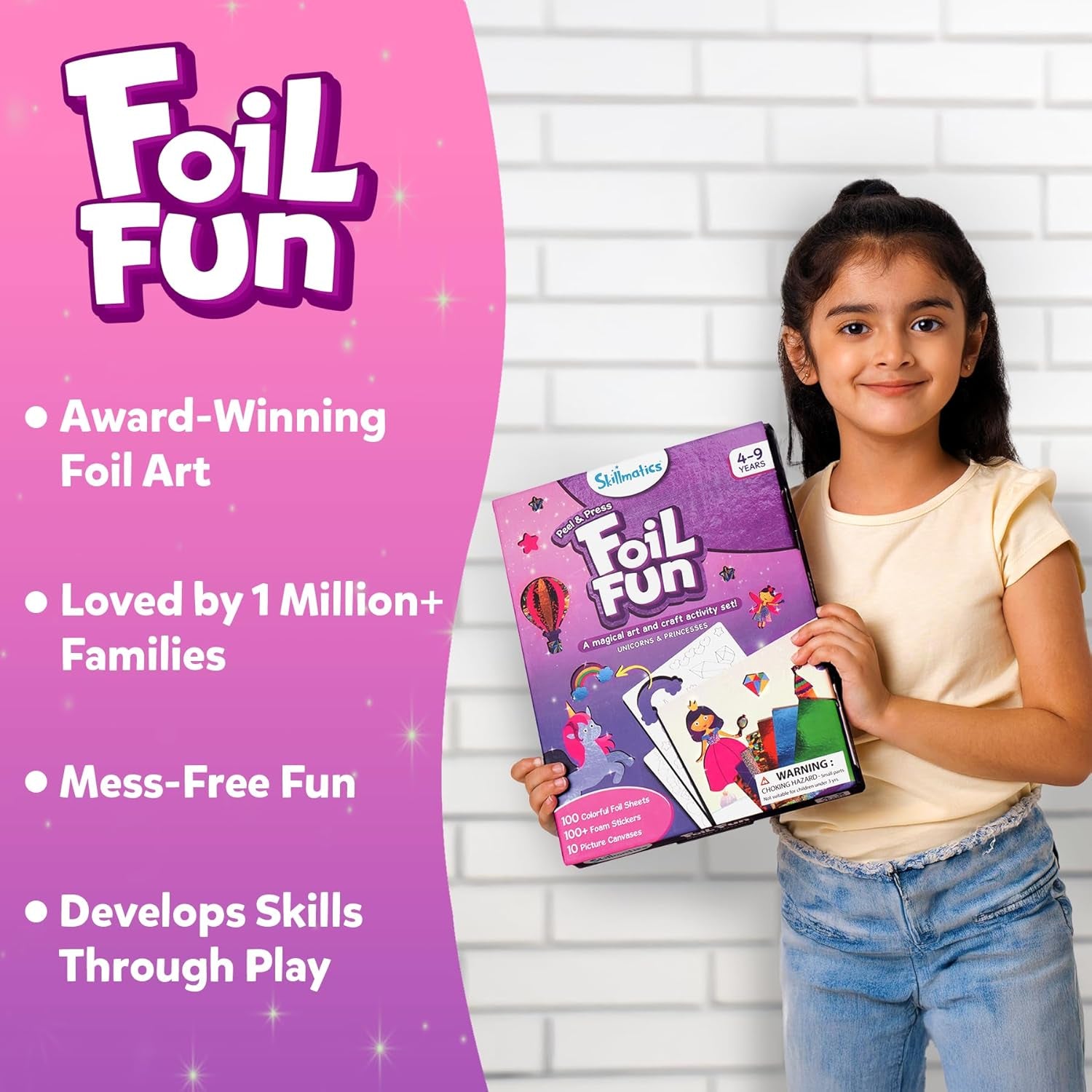 Art & Craft Activity - Foil Fun Unicorns & Princesses, No Mess Art for Kids, Craft Kits, DIY Creative Activity, Gifts for Girls & Boys Ages 4, 5, 6, 7, 8, 9, Travel Toys
