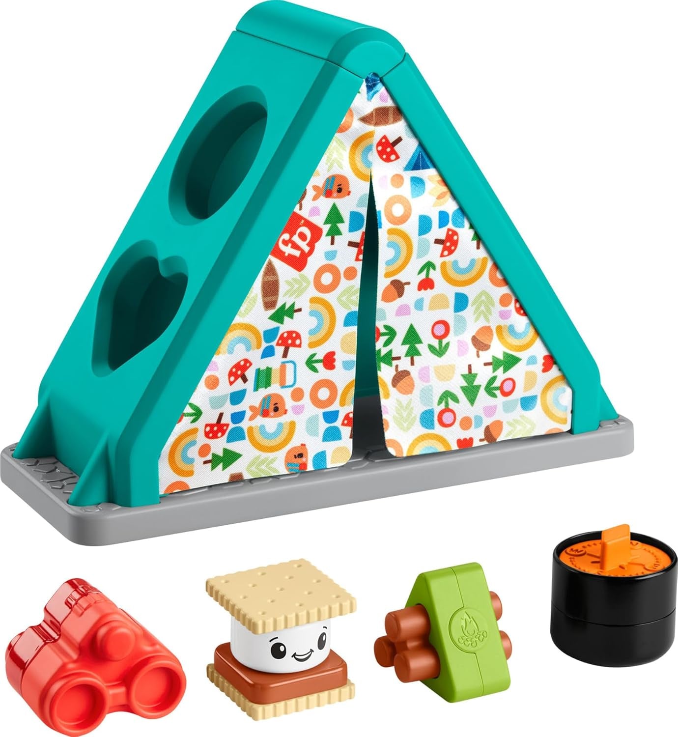 Baby Developmental Toy S’More Shapes Camping Tent Block Sorting Activity for Infants Ages 6+ Months