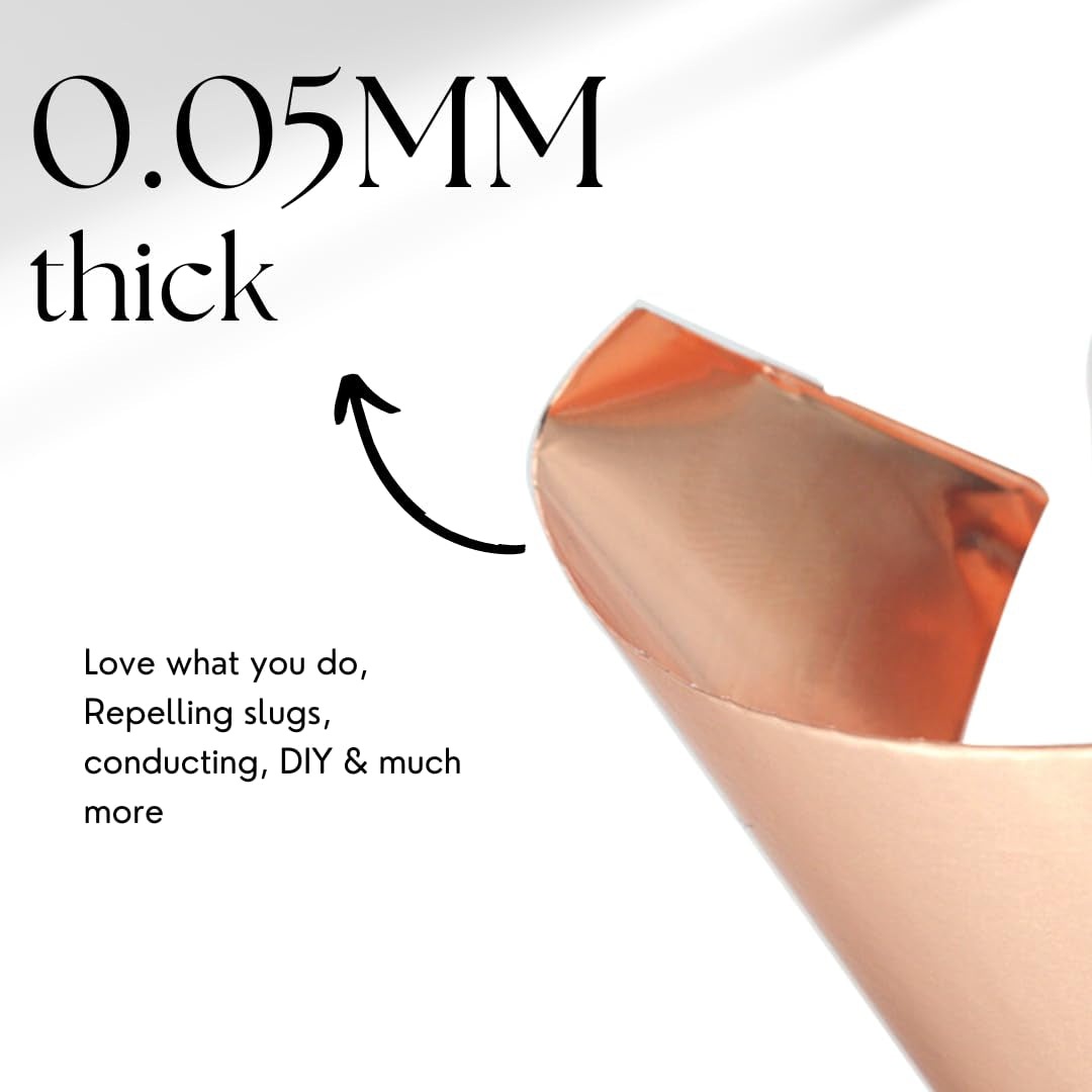 Copper Tape Slug Repellent (50Mm Wide, 12.3 Meter Long Roll) - Double-Sided Conductive Adhesive Copper Foil Tape