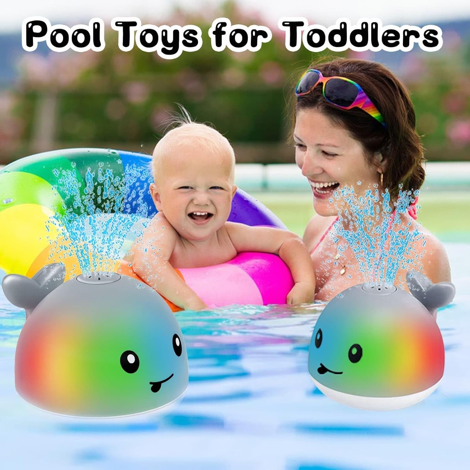Bath Toys for Kids Ages 1-3 - Whale Bath Toy Sprinkler, Light up Bathtime Tub Pool Shower Water Toys for Toddlers, Baby Toys 6-12-18 Months, Best Gifts for 1St Birthday 1 2 3 Year Old Boys Girls Gifts