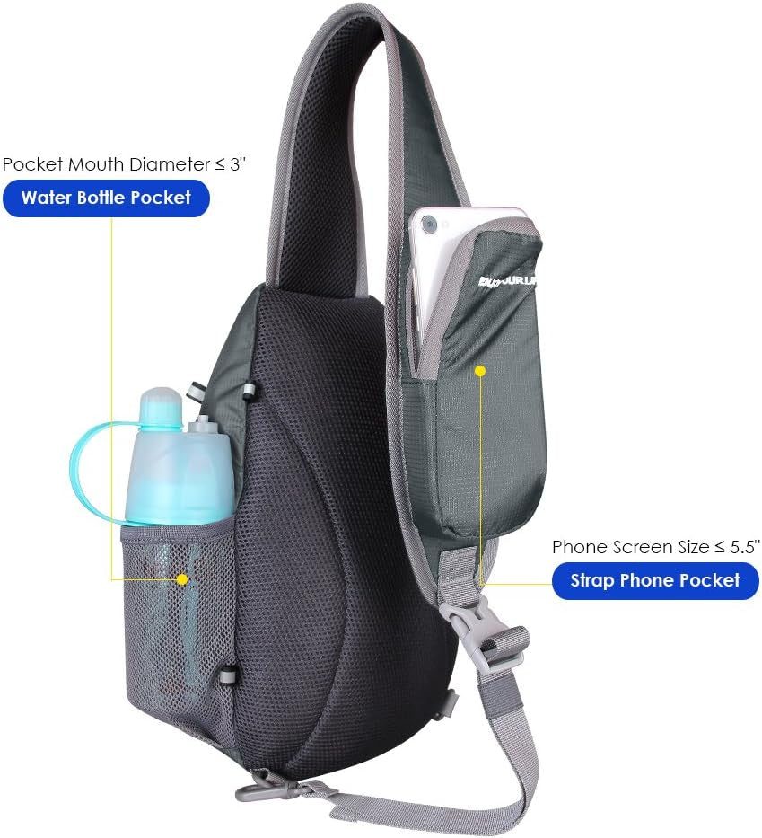 Crossbody Sling Bag Small Water Resistant Backpack Lightweight Shoulder Chest Daypack for Men Women Hiking Travel