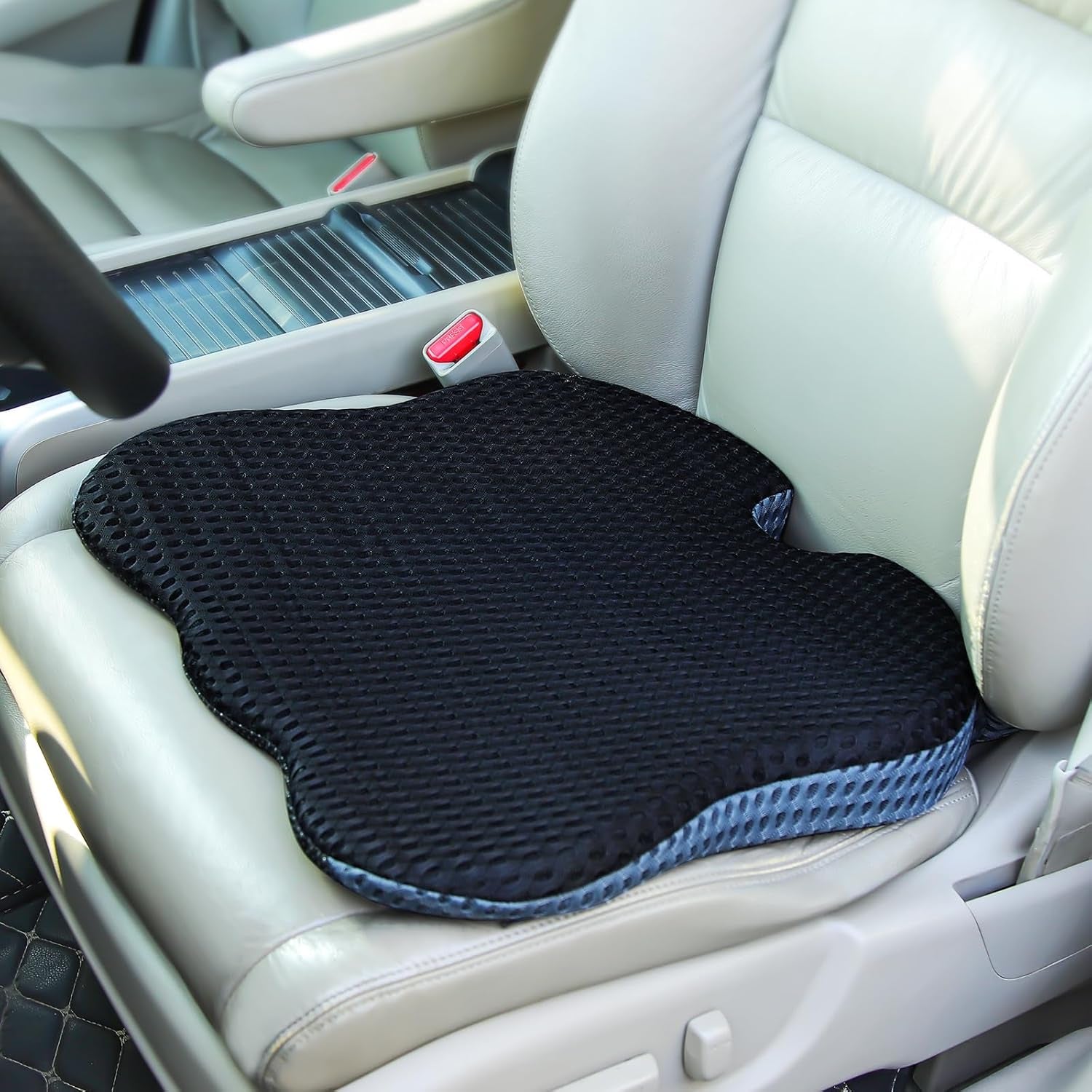 Car Seat Cushions for Driving - Memory Foam Seat Cushion Pads for Office Chair Long Sitting, Coccyx Cushion Support for Desk Chair, Wheelchair, Tailbone and Sciatica Pain Relief - Black