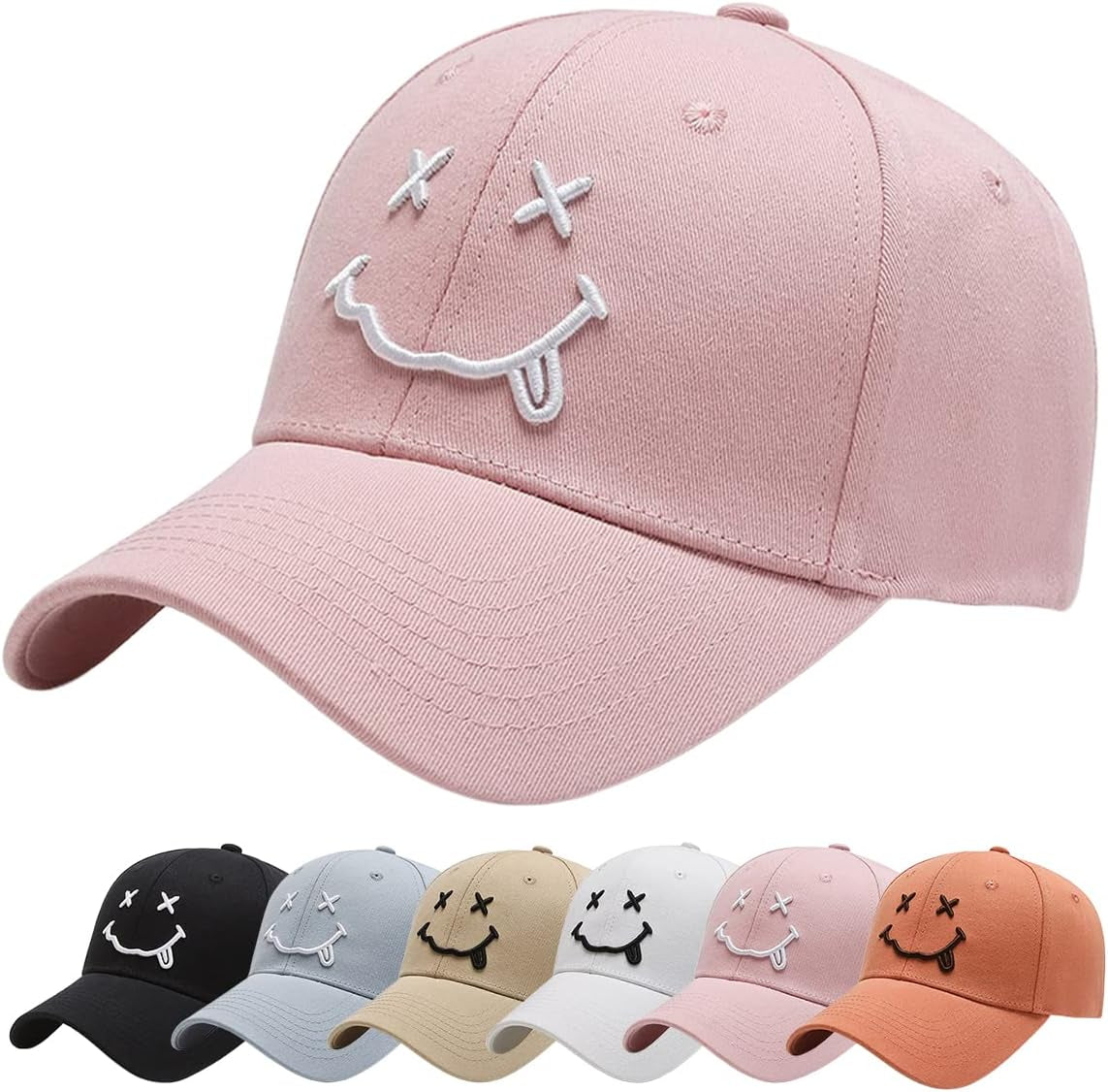 Baseball Cap with Embroidered,Plain Hats Unisex Adjustable Cotton 6 Panel Vintage Trucker Hat Peak Cap Golf Running Hat Outdoor Cap