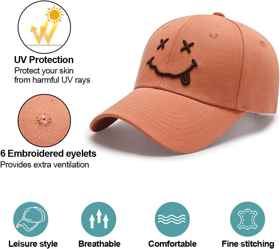 Baseball Cap with Embroidered,Plain Hats Unisex Adjustable Cotton 6 Panel Vintage Trucker Hat Peak Cap Golf Running Hat Outdoor Cap