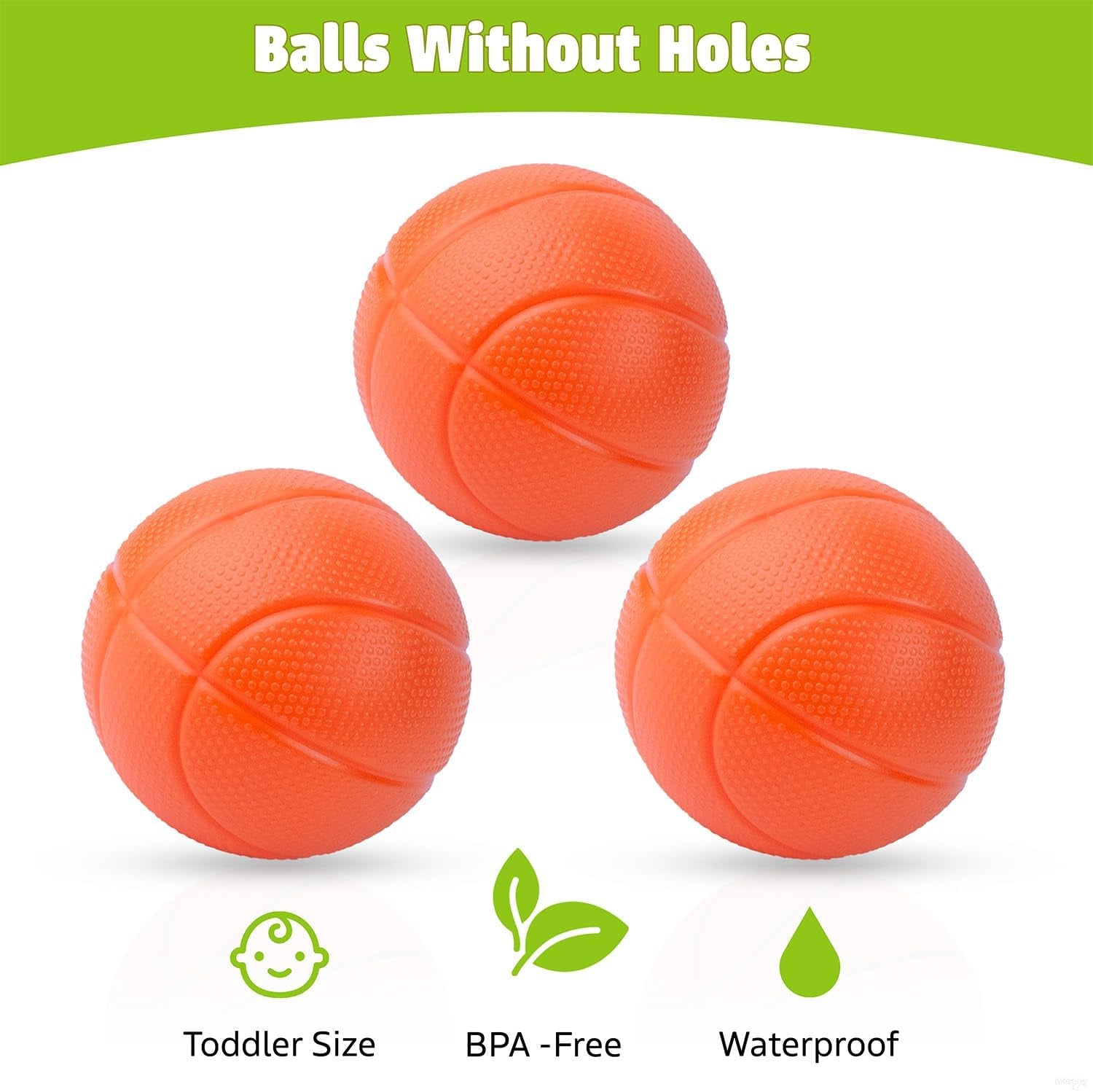 Bath Toys - Bathtub Basketball Hoop for Kids Toddlers - Mold Free Bath Toys with Suction Cup & 3 No Hole Balls - Shower and Bathtub Toys for Toddlers - Boys Girls
