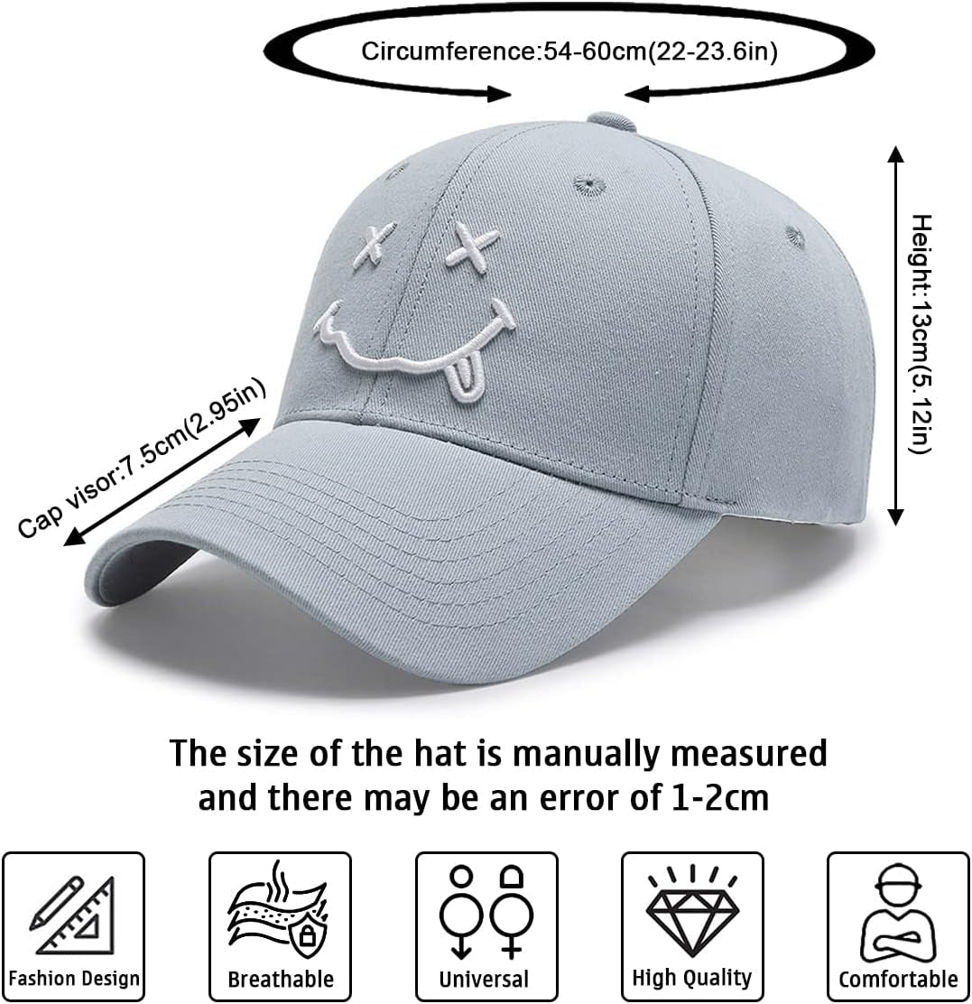Baseball Cap with Embroidered,Plain Hats Unisex Adjustable Cotton 6 Panel Vintage Trucker Hat Peak Cap Golf Running Hat Outdoor Cap