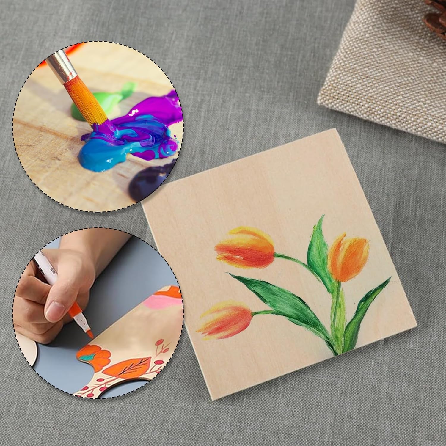 Basswood Sheets, 12 Pcs Blank Plywood Sheets 1.5Mm Thin Craft Basswood Sheet Squares Board for Crafts Painting 200X100Mm, 100X100Mm