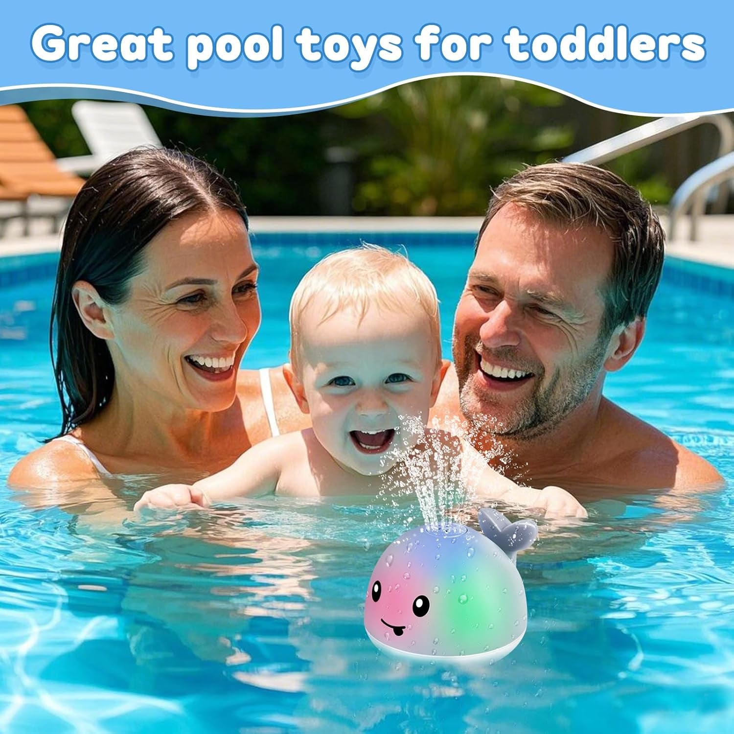 Baby Bath Toys, Toddler Bath Toys for Kids Ages 1-3, Light up Whale Bath Toy Sprinkler, Pool Water Table Infant Baby Toys 6-12-18 Months, Bathtub Fountain Toy, Toddler 1St Birthday 1 2 3 Gifts
