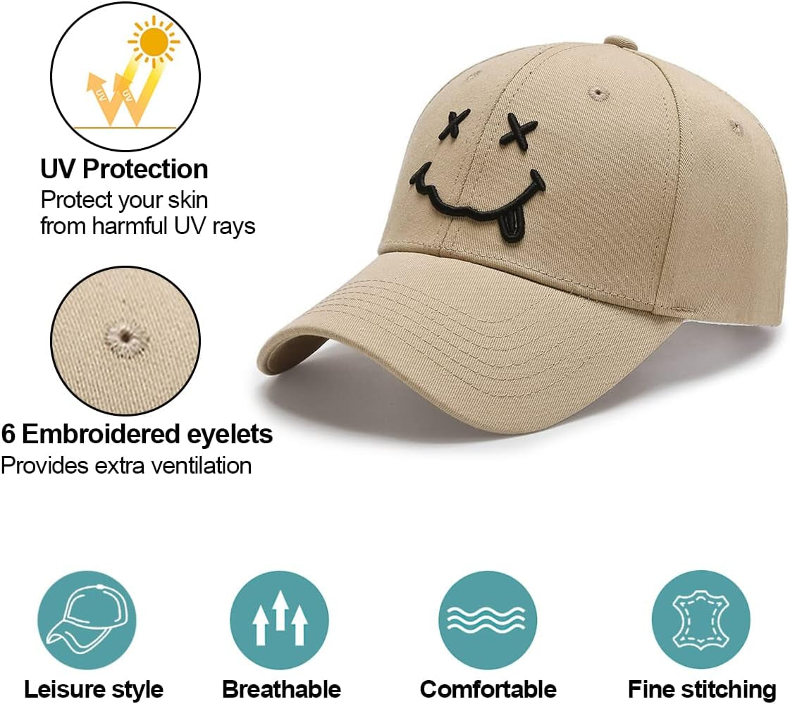 Baseball Cap with Embroidered,Plain Hats Unisex Adjustable Cotton 6 Panel Vintage Trucker Hat Peak Cap Golf Running Hat Outdoor Cap