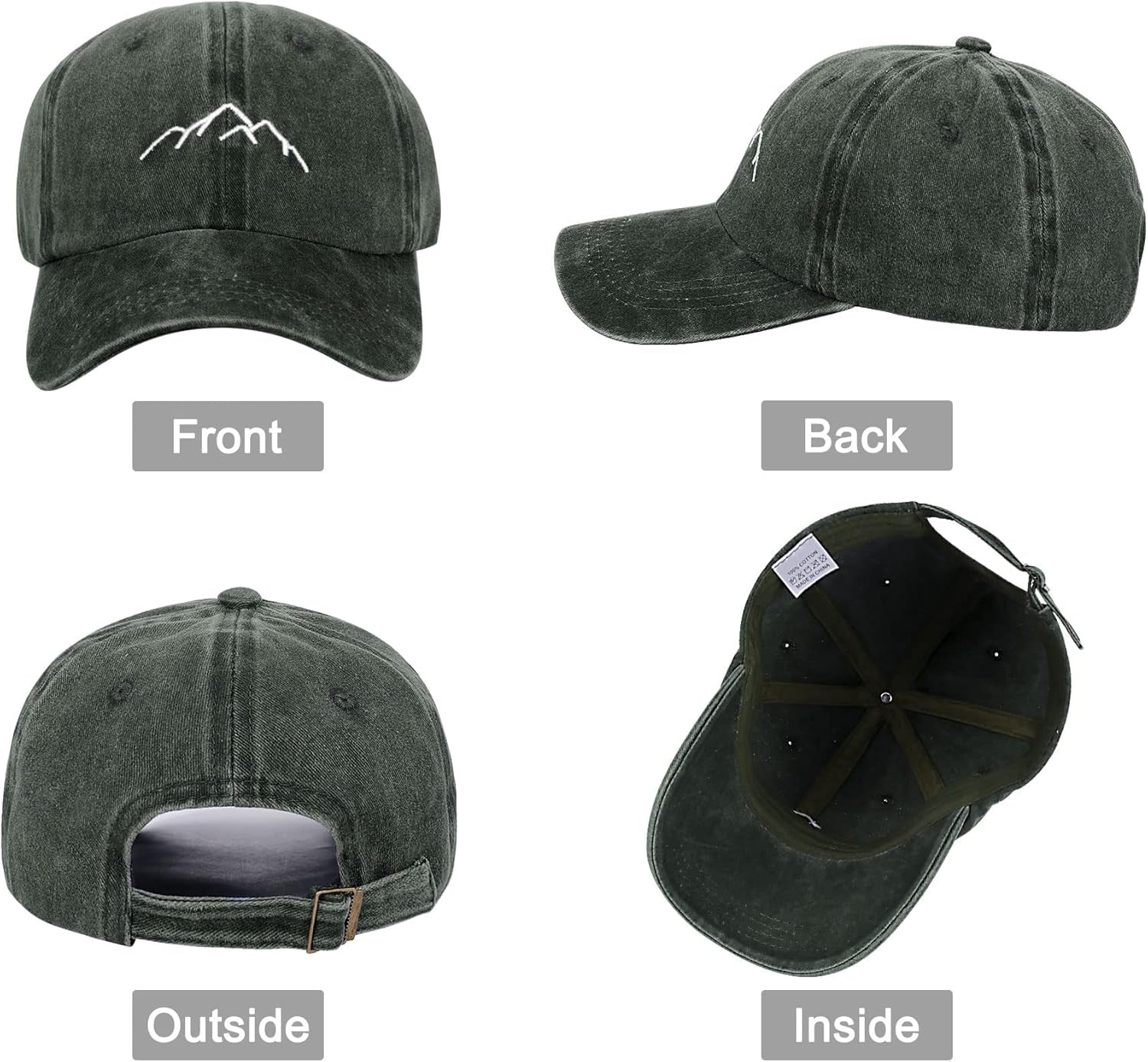 Baseball Cap Mens - Vintage Washed Dad Caps Adjustable Cotton