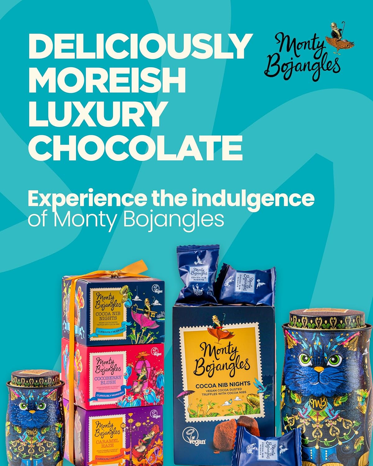 Cocoa Nib Nights Cocoa Dusted Vegan Chocolatey Truffles Gift Box (180G), Chocolate Flavoured Truffles, Award-Winning Luxury Truffles, Perfect Dairy Free Chocolate Gift Set