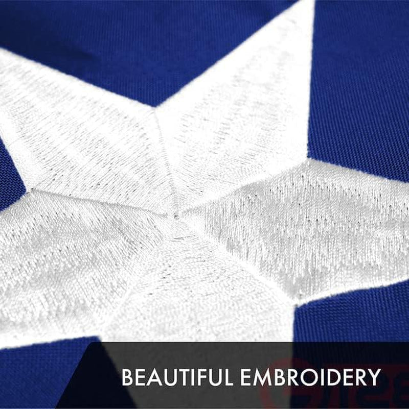 Combo Pack: USA American Flag 3X5 Ft Embroidered Stars & North Carolina State Flag 3X5 Ft Embroidered