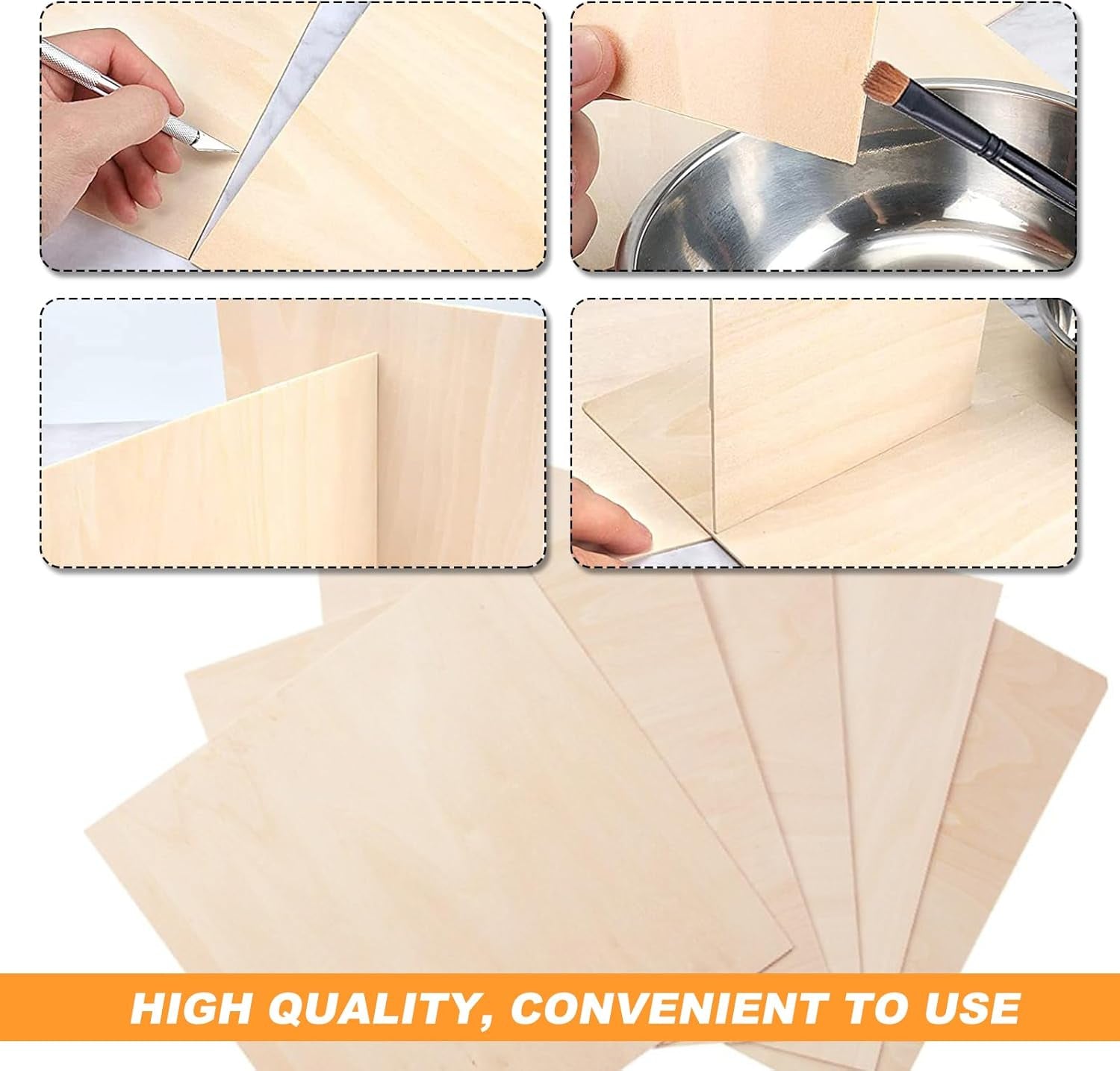 Basswood Sheets, 12 Pcs Blank Plywood Sheets 1.5Mm Thin Craft Basswood Sheet Squares Board for Crafts Painting 200X100Mm, 100X100Mm