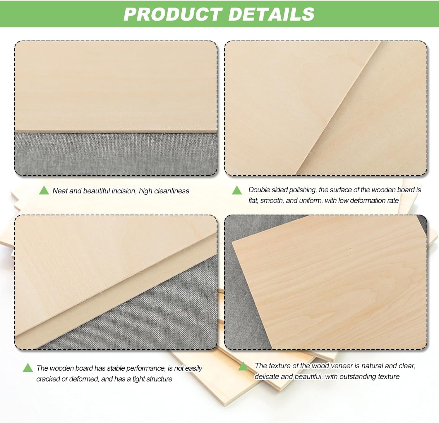 Basswood Sheets 200X100X1.5Mm Thin Plywood Sheets Craft Wood Boards 10 Pcs Unfinished Wood Sheet for Crafts Model Making DIY