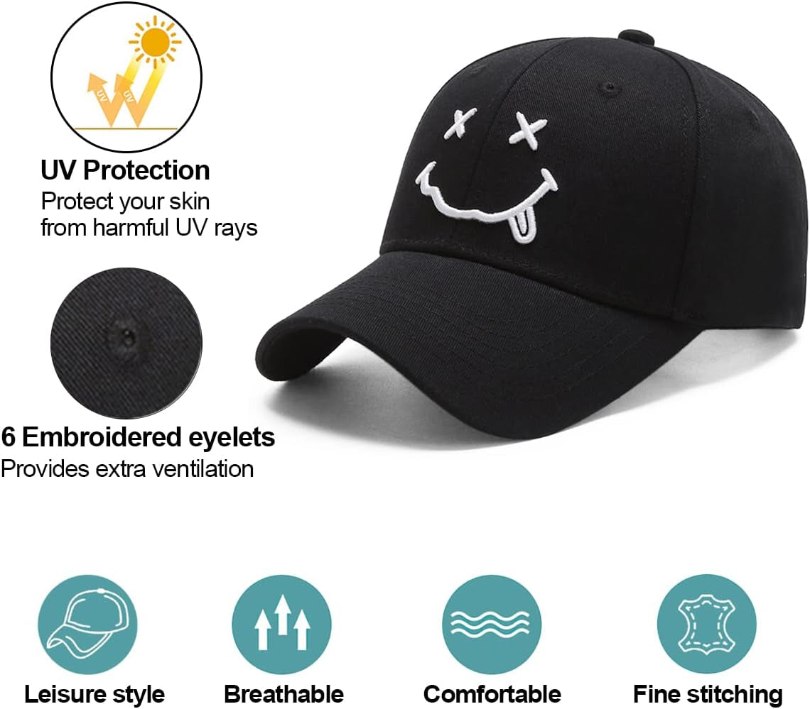 Baseball Cap with Embroidered,Plain Hats Unisex Adjustable Cotton 6 Panel Vintage Trucker Hat Peak Cap Golf Running Hat Outdoor Cap