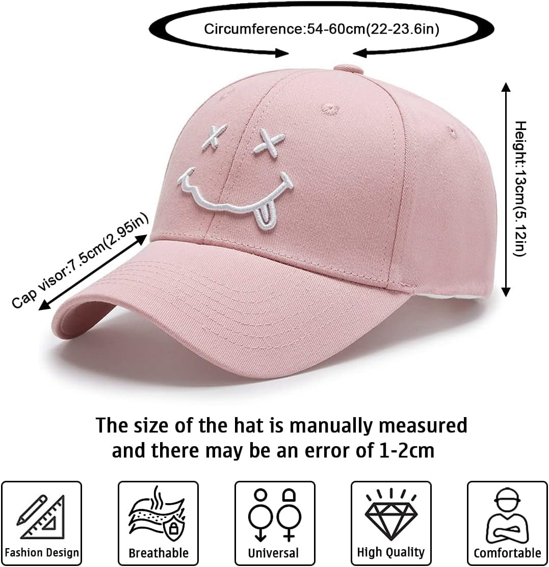 Baseball Cap with Embroidered,Plain Hats Unisex Adjustable Cotton 6 Panel Vintage Trucker Hat Peak Cap Golf Running Hat Outdoor Cap