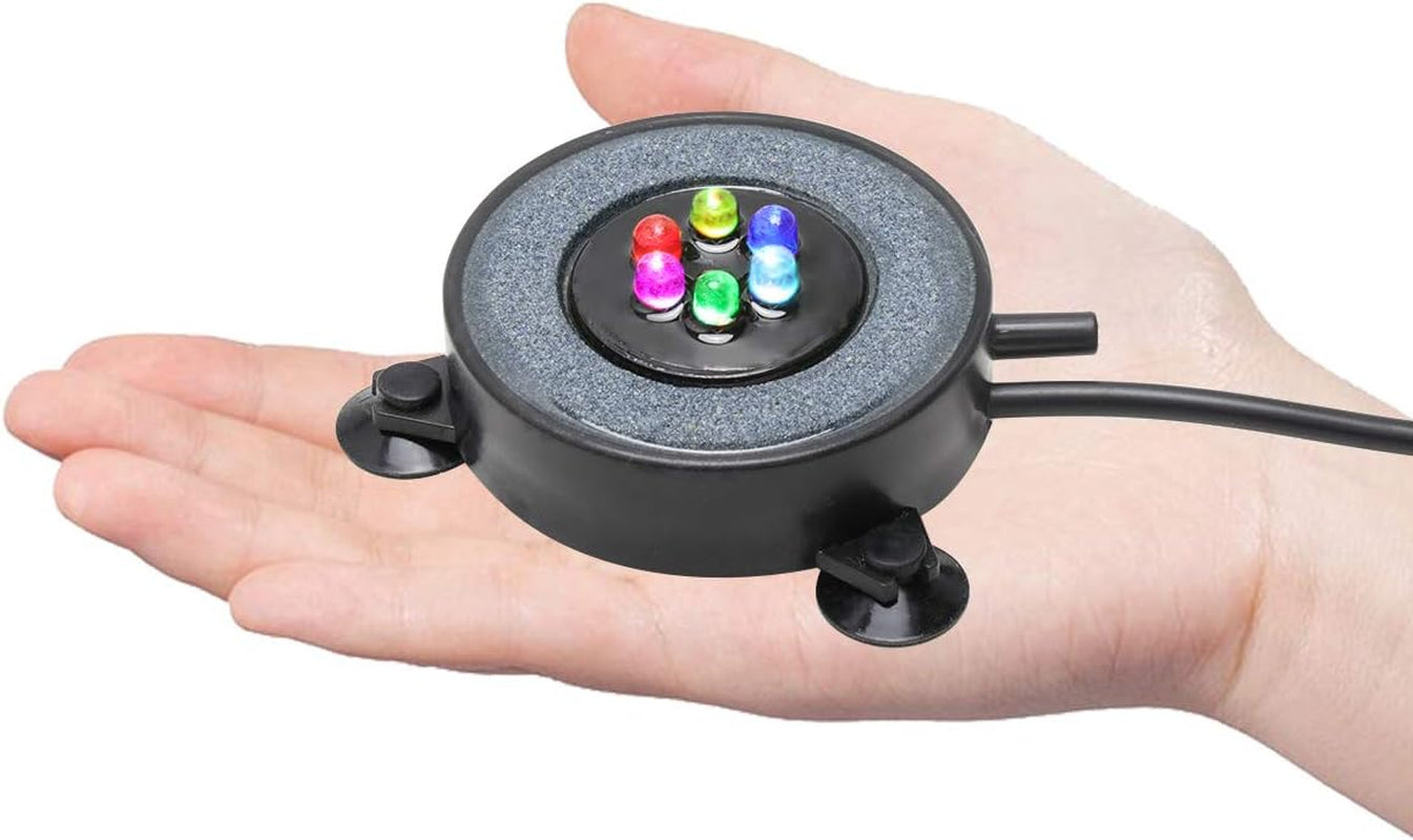 Aquarium Air Stone Fish Tank Led Air Stone Bubble Light with 6 Color Changing Leds for Aquarium