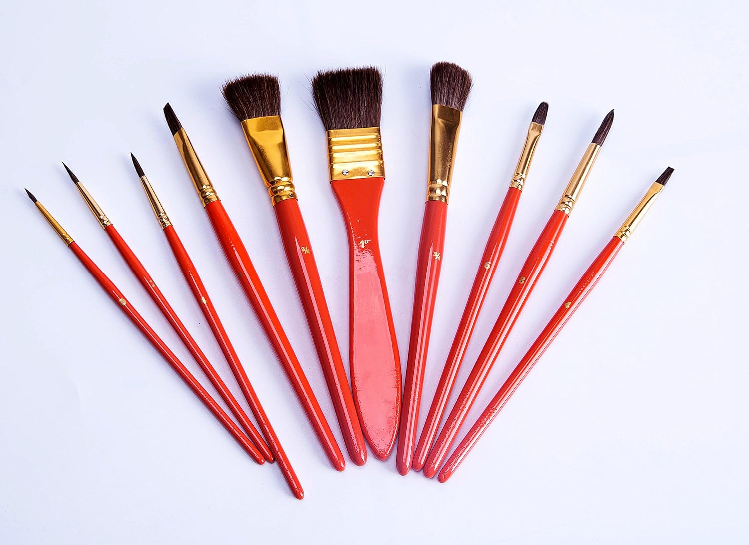 Artist Paint Brush Set – 10 Pcs Professional Mixed Bristle Brushes in a Travel Case/Perfect for Watercolour Acrylic Gouache - Watercolour