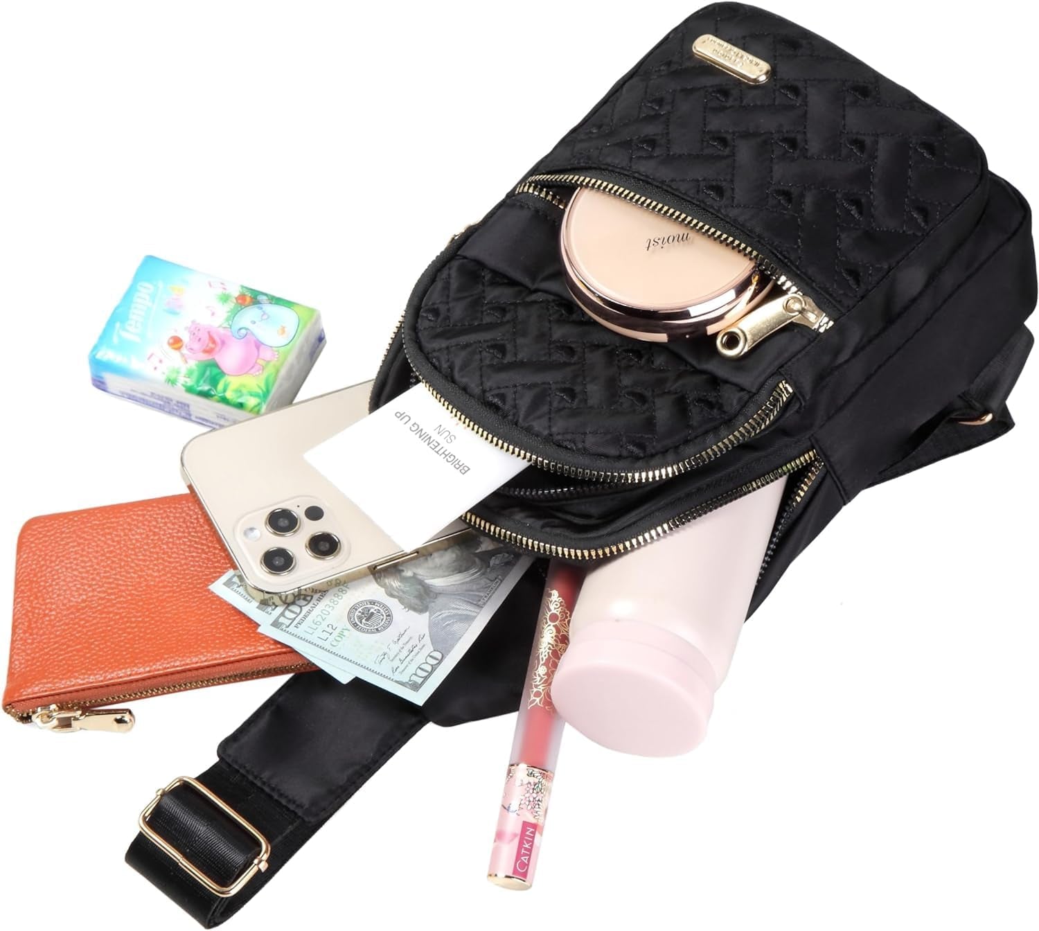 Crossbody Sling Backpack Sling Bag for Women, Small Chest Bag Daypack Fanny Pack Cross Body Bag for Sports Hiking