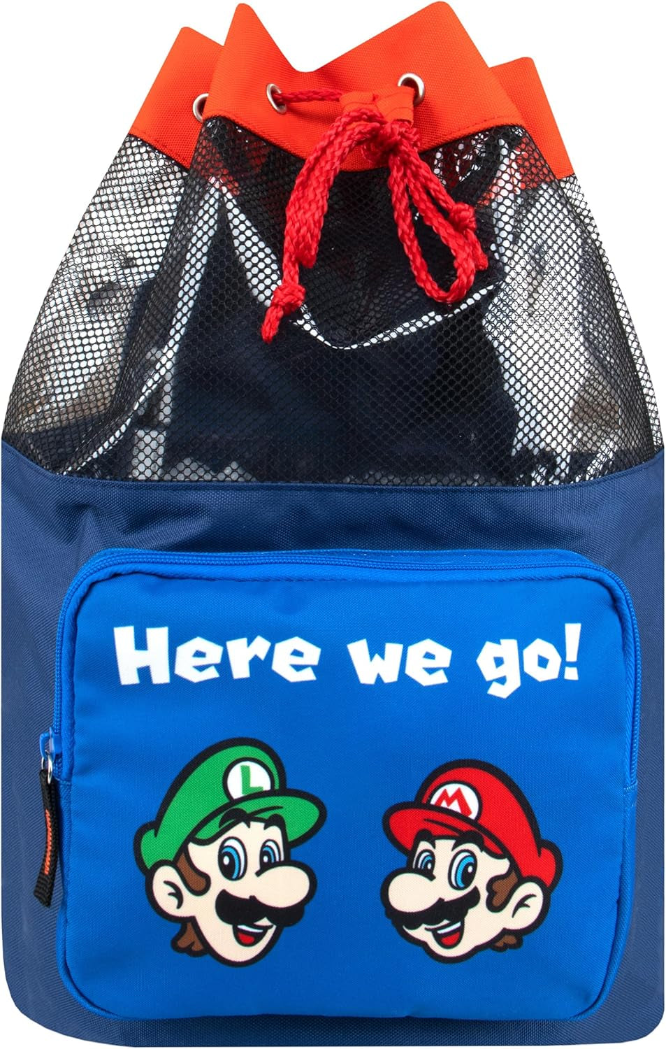 Bag | Mario and Luigi Boys Swim Bag | Kids Beach Bags | Swimming Bags | Blue One Size