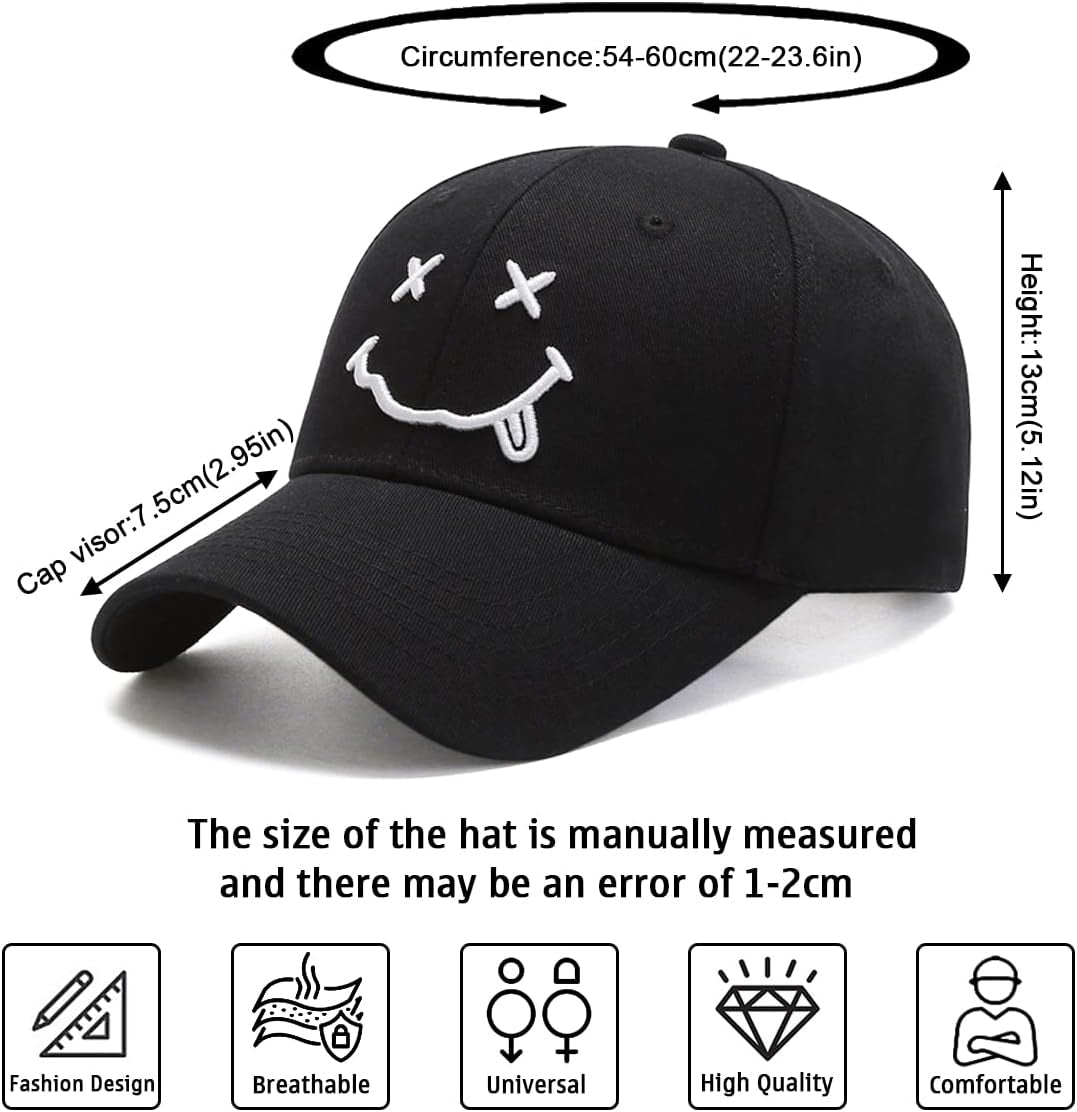 Baseball Cap with Embroidered,Plain Hats Unisex Adjustable Cotton 6 Panel Vintage Trucker Hat Peak Cap Golf Running Hat Outdoor Cap