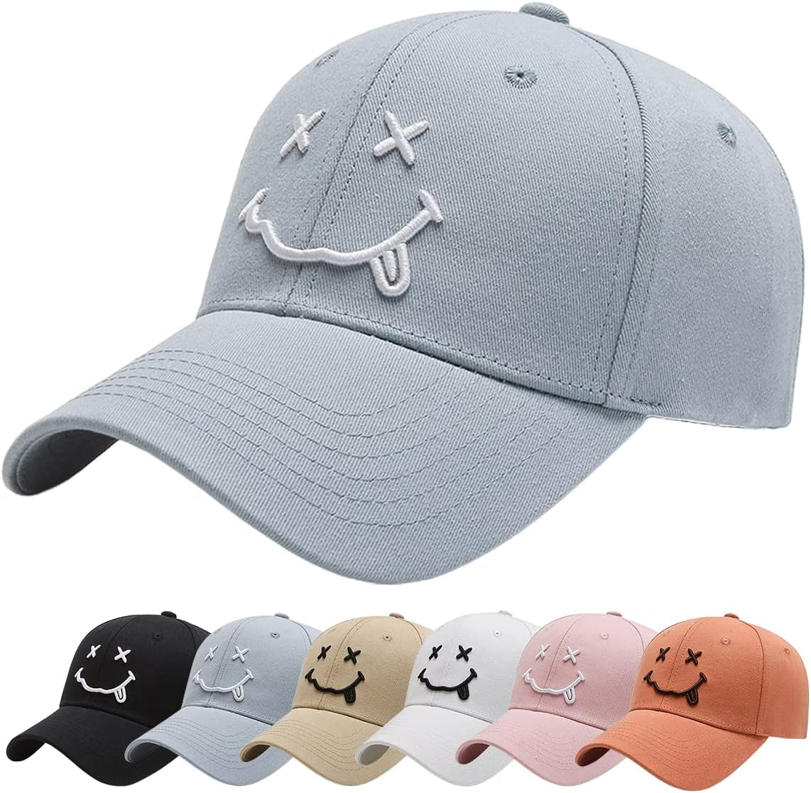 Baseball Cap with Embroidered,Plain Hats Unisex Adjustable Cotton 6 Panel Vintage Trucker Hat Peak Cap Golf Running Hat Outdoor Cap
