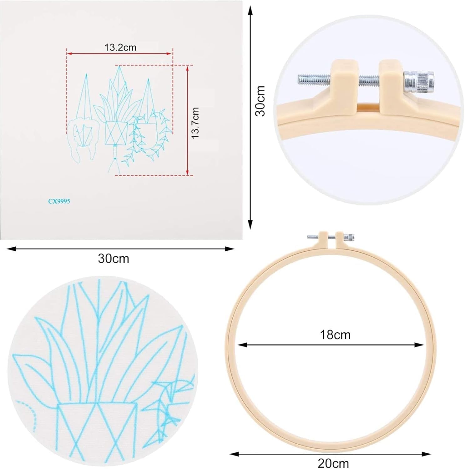 Full Range Embroidery Starter Kit, Embroidery Kit for Beginners ,Cross Stitch Kit Includes DIY Cross Stitch Stamped Embroidery Kit for Adults Beginner Starter,Cross Stitch Kits for Adults Beginners.