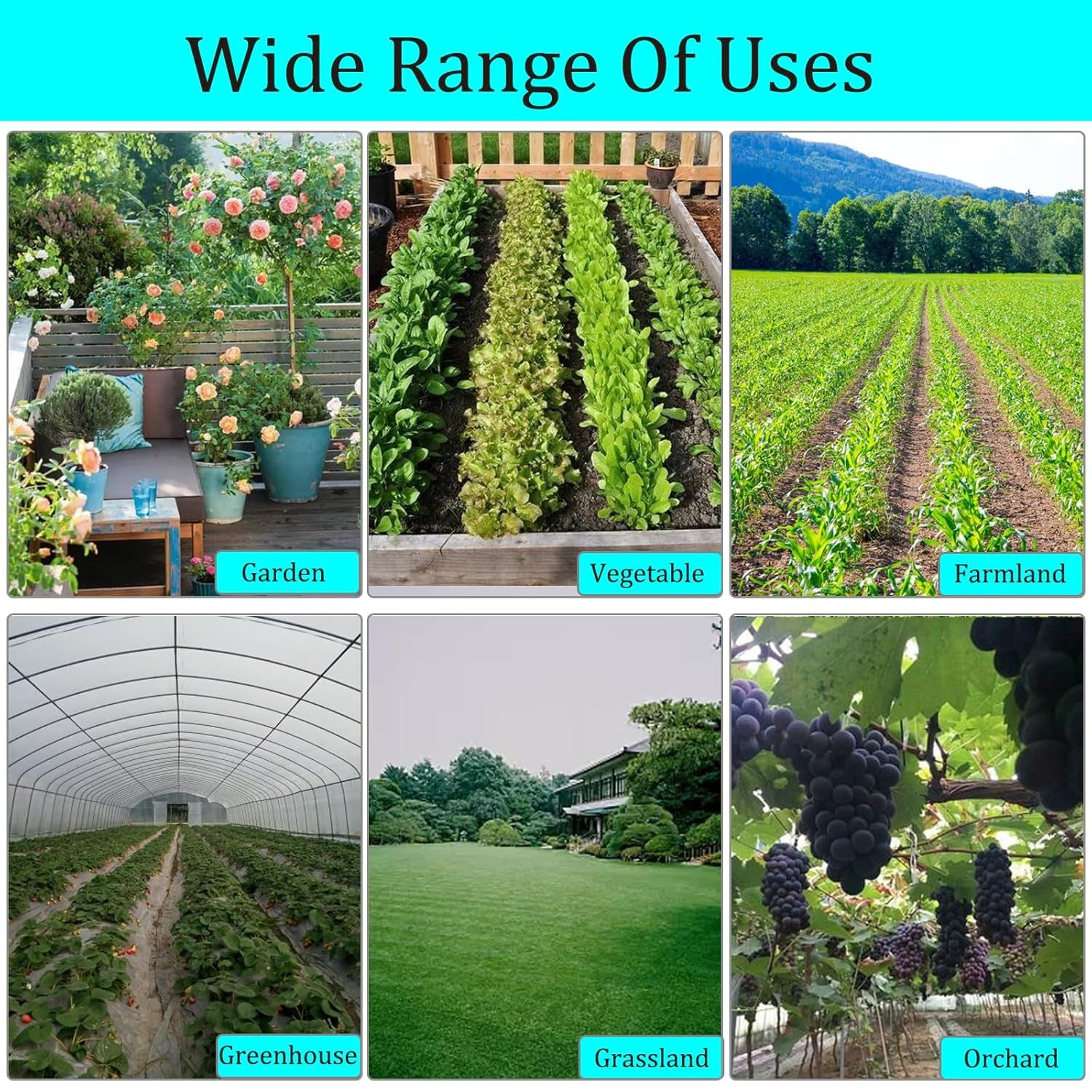 Drip Irrigation Emitters, 360 Degree Adjustable Water Flow, Black Plastic Rotary Sprinklers, 20PCS with 4 Plugs for 1/4 Inch Tubing, Gardens, Potted Plants, Farmland