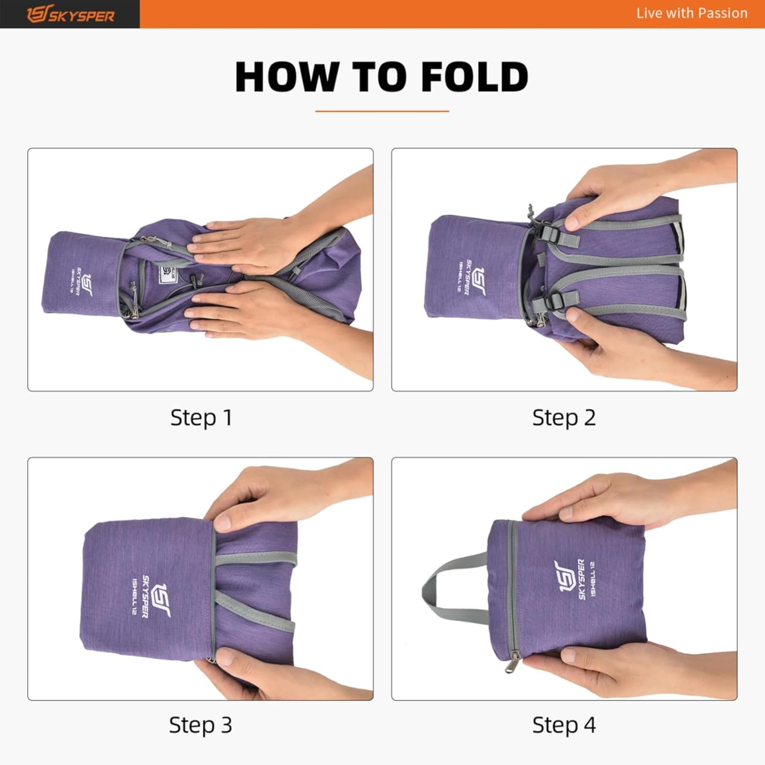 Small Hiking Backpack -12L Lightweight Packable Daypack for Travel Foldable Tear Resistant Backpacks for Women Men