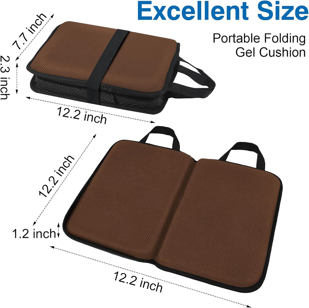 Gel Seat Cushion Portable Massage Travel Cushions, 16.5" X 12" Thick Foldable Seat Cushion for Car Office Chair Wheelchair Hip, Coccyx, Sciatica, Pressure Sores