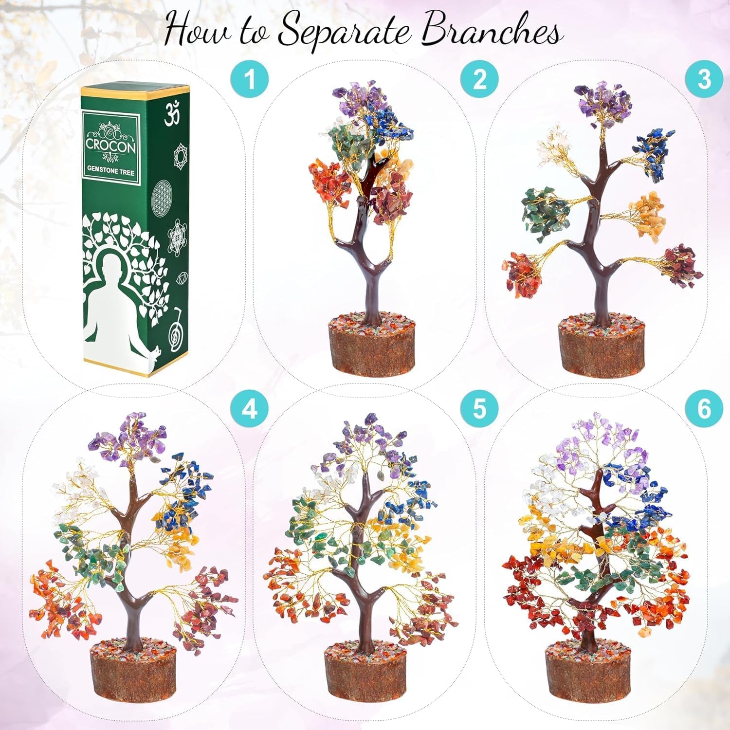 Seven Chakra Crystal Tree Birthday Gifts for Women & Men, Crystal Tree of Life Sister Birthday Gifts Home Decor Healing Crystals Gifts for Mom Positive Energy New Home House Warming Gift Women